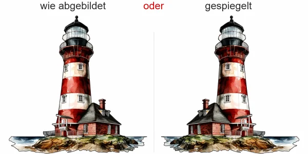 Wandtattoo Leuchtturm am Meer - Ansicht Ausrichtung