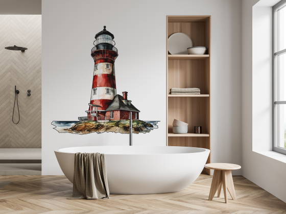 Wandtattoo Leuchtturm am Meer