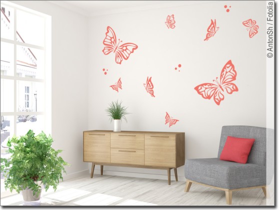 Preview: Wandtattoo Lustige Falter Preview: Wandtattoo Lustige Falter