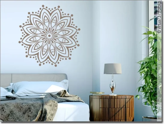 Wandtattoo mit Mandala Motiv für das Schlafzimmer