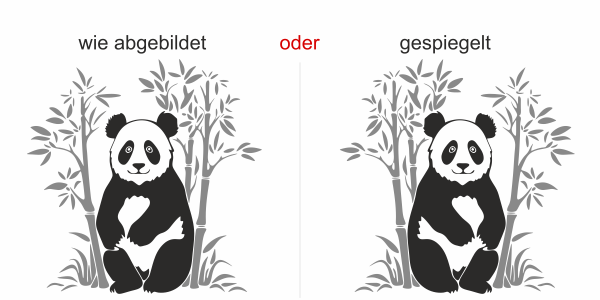 Wandtattoo Mehrfarbiger Bambus mit Pandabär - Ansicht Ausrichtung