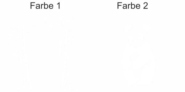 Wandtattoo Mehrfarbiger Bambus mit Pandabär - Ansicht Farbauswahl