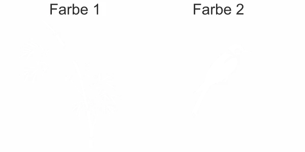 Mehrfarbiges Wandtattoo Bambuszweig mit Vogel - Ansicht Farbauswahl