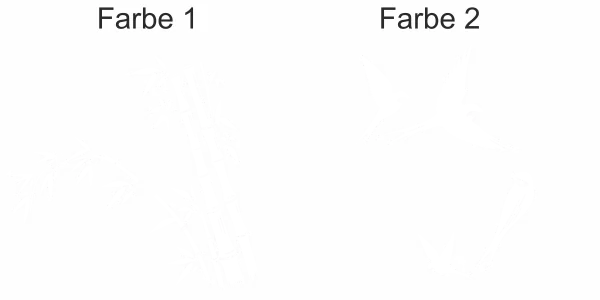 Mehrfarbiges Wandtattoo Bambusrohr mit Vögeln - Ansicht Farbauswahl