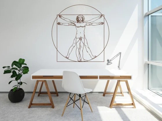 Wandtattoo mit Motiv Der Mensch von Leonardo da Vinci