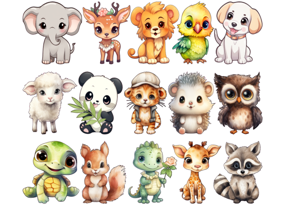 Preview: Wandtattoo Niedliche Tiere Preview: Wandtattoo Niedliche Tiere