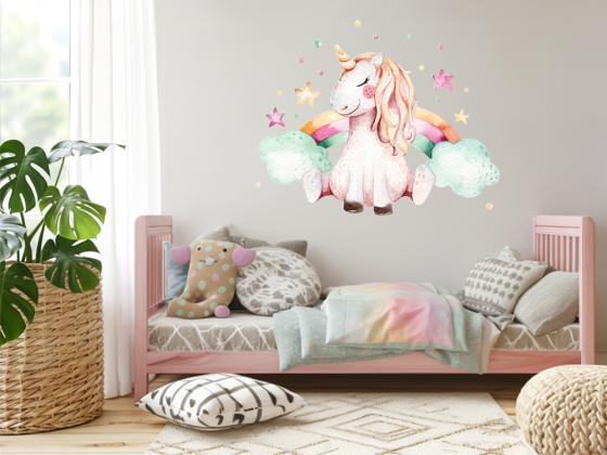 Preview: Wandtattoo Niedliches Einhorn