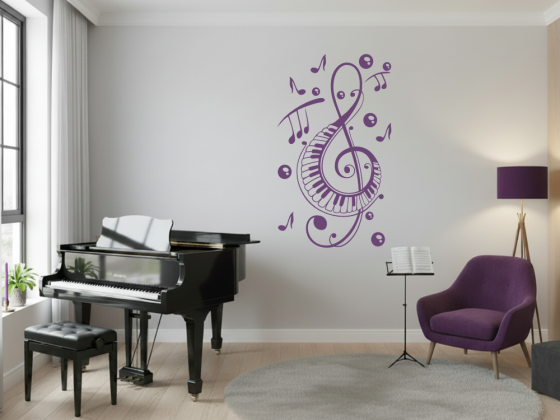 Preview: Wandtattoo Notenschlüssel