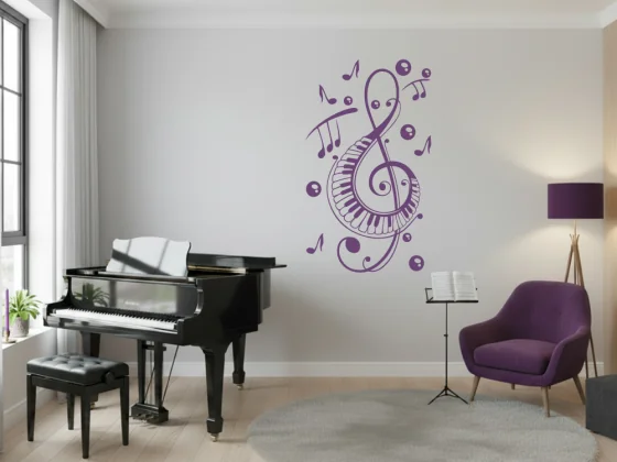Wandtattoo mit Notenschlüsseln