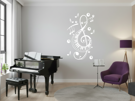 Preview: Wandtattoo Notenschlüssel