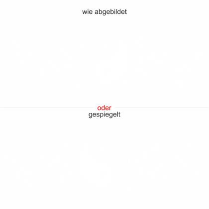 Preview: Wandtattoo mit Ornament und Yin und Yang - Ansicht Ausrichtung und Farbauswahl