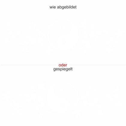 Wandtattoo mit Ornament und Yin und Yang - Ansicht Ausrichtung und Farbauswahl