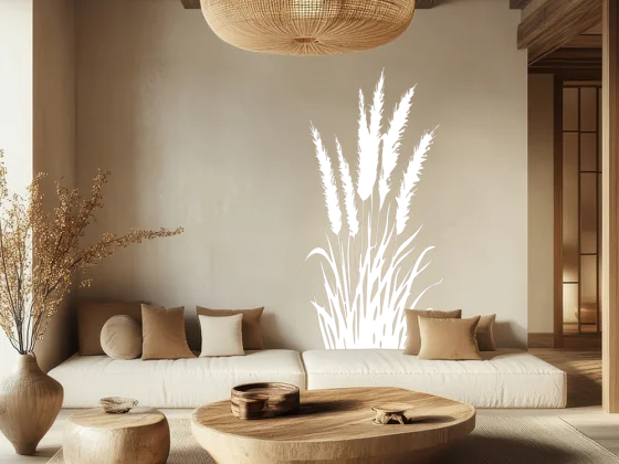Wandtattoo Pampasgras mit Wedel - Ansicht Farbauswahl