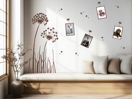 Preview: Wandtattoo Pusteblume mit Bilderrahmen