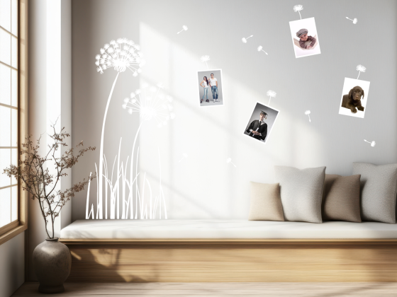 Preview: Wandtattoo Pusteblume mit Bilderrahmen