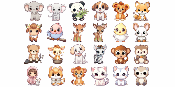 Preview: Wandtattoo Putzige Tierbabys Preview: Wandtattoo Putzige Tierbabys