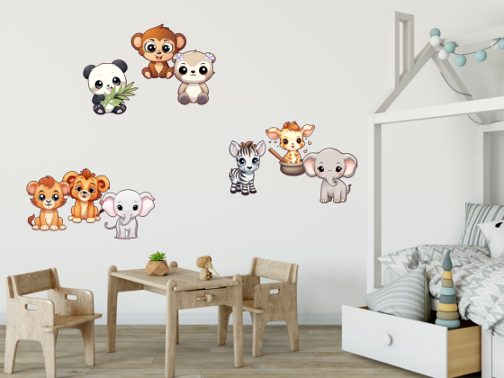 Preview: Wandtattoo Putzige Tierbabys Preview: Wandtattoo Putzige Tierbabys