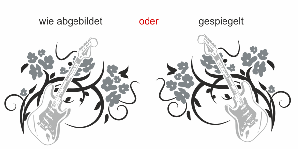 Preview: Buntes Wandtattoo Rock Love Gitarre Preview: Buntes Wandtattoo Rock Love Gitarre