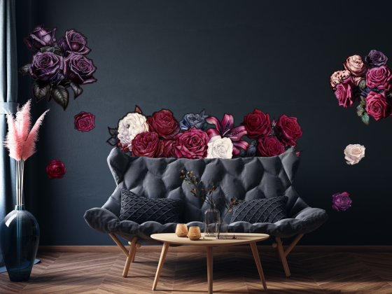 Preview: Wandtattoo Rosen Dekorset