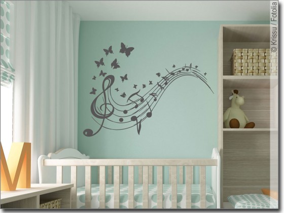 Preview: Wandtattoo Schmetterling Musik
