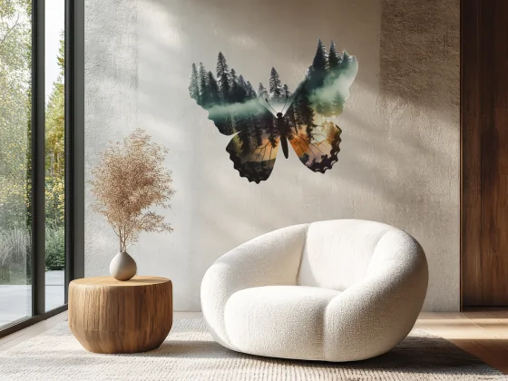 Wandtattoo Schmetterling Walddesign