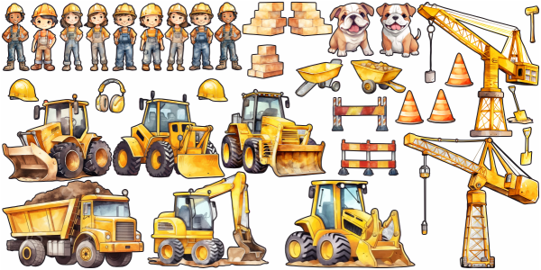 Preview: Wandtattoo Set Baustelle Preview: Wandtattoo Set Baustelle