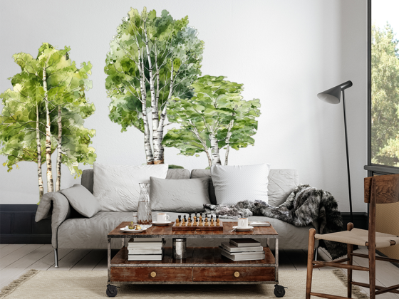 Preview: Wandtattoo Set Birken