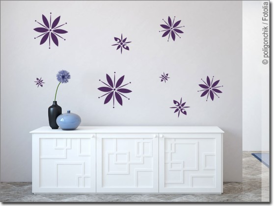 Preview: Wandtattoo Set Blumen Preview: Wandtattoo Set Blumen