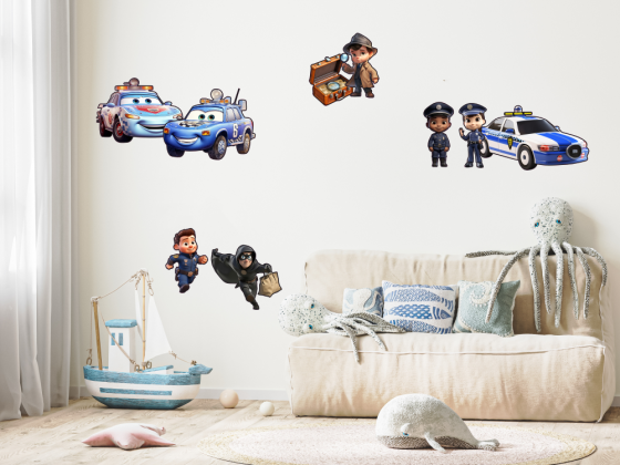 Preview: Wandtattoo Set Kinder Cops Preview: Wandtattoo Set Kinder Cops