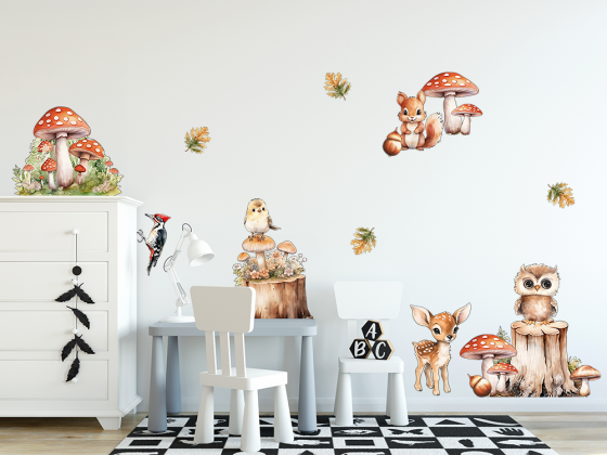 Preview: Wandtattoo Set Tiere des Waldes Preview: Wandtattoo Set Tiere des Waldes