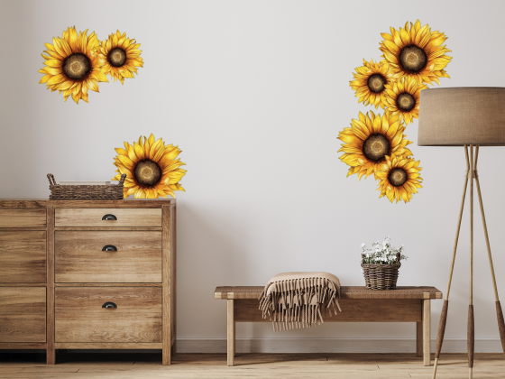 Preview: Wandtattoo Sonnenblumen Set