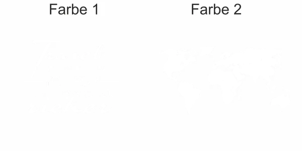 Wandtattoo mit Spruch und Weltkarte - Ansicht Farbauswahl