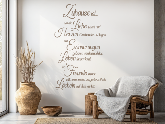 Preview: Wandtattoo Spruch Zuhause ist