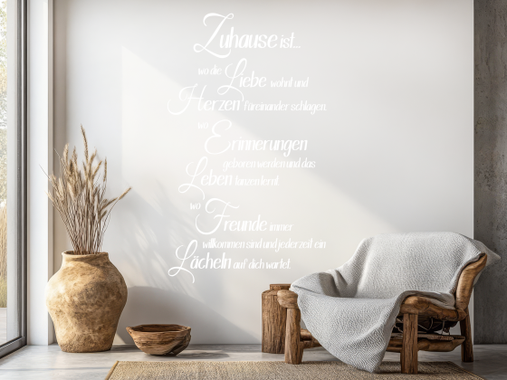 Preview: Wandtattoo Spruch Zuhause ist