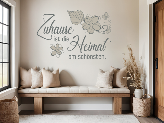 Preview: Wandtattoo Spruch Zuhause ist die Heimat