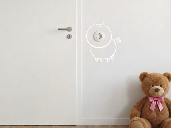 Wandtattoo Steckdose Motiv 3 Schwein