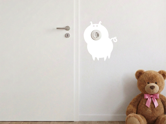 Preview: Wandtattoo Steckdose Motiv 3 Schwein