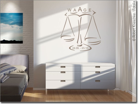 Preview: Wandtattoo Sternzeichen Waage