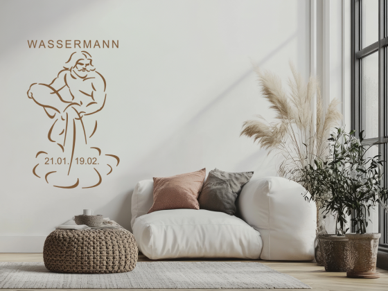 Preview: Wandtattoo Sternzeichen Wassermann