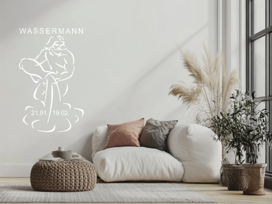 Preview: Wandtattoo Sternzeichen Wassermann
