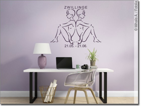 Preview: Wandtattoo Sternzeichen Zwillinge