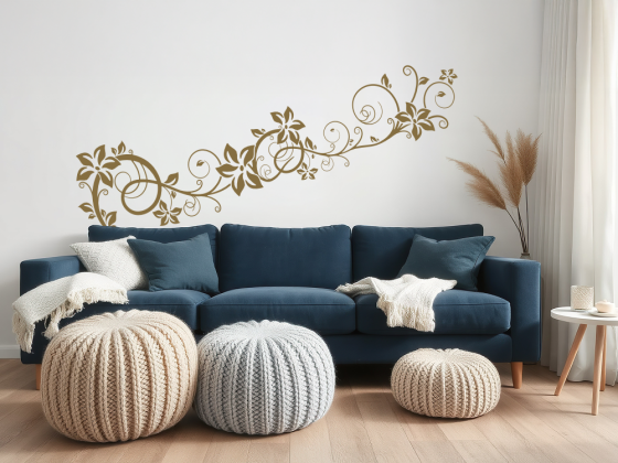 Preview: Wandtattoo Stilvolle Rankenpracht