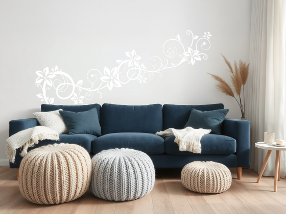 Preview: Wandtattoo Stilvolle Rankenpracht