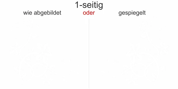 Wandtattoo mit stilvollem Ornament - Ansicht Ausrichtung und Farbauswahl