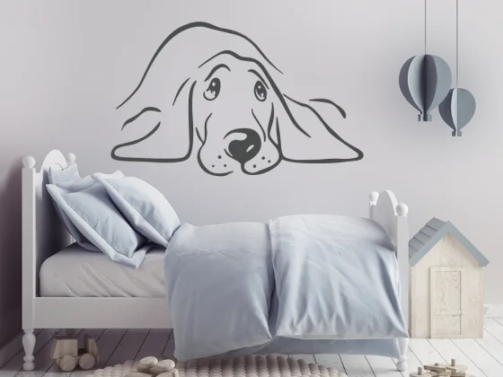 Aufkleber für die Wand mit süßem Hund