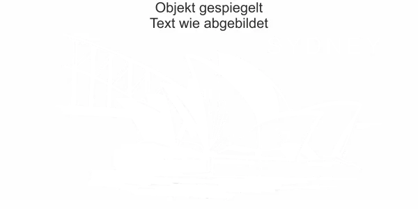 Wandtattoo mit Opernhaus von Sydney - Ansicht Ausrichtung und Farbauswahl