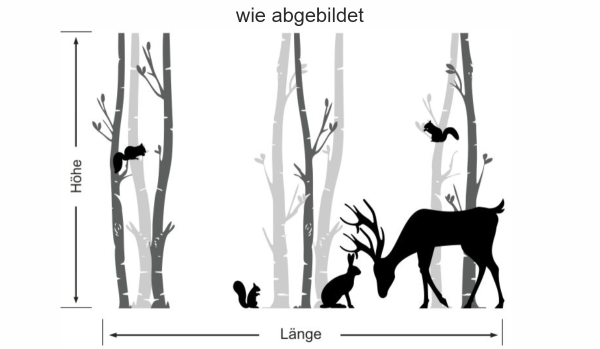 Preview: Wandtattoo Tiere im Birkenwald Preview: Wandtattoo Tiere im Birkenwald
