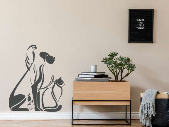 Preview: Wandtattoo Tierfamilie