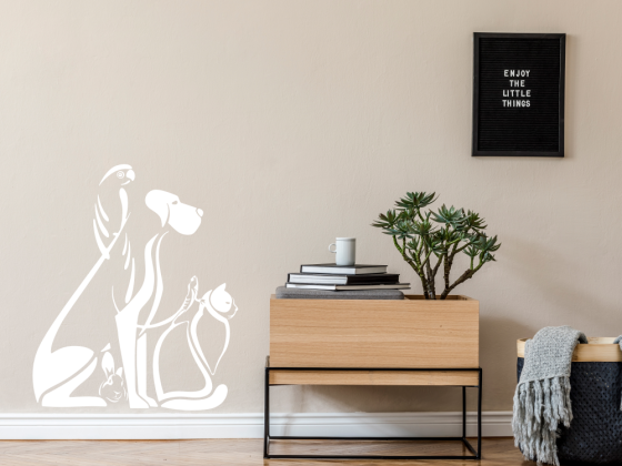 Preview: Wandtattoo Tierfamilie