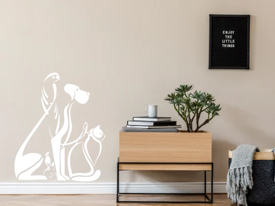 Wandtattoo Tierfamilie